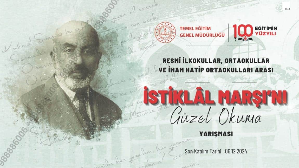 İSTİKLAL MARŞI'NI GÜZEL OKUMA YARIŞMASI BAŞLADI